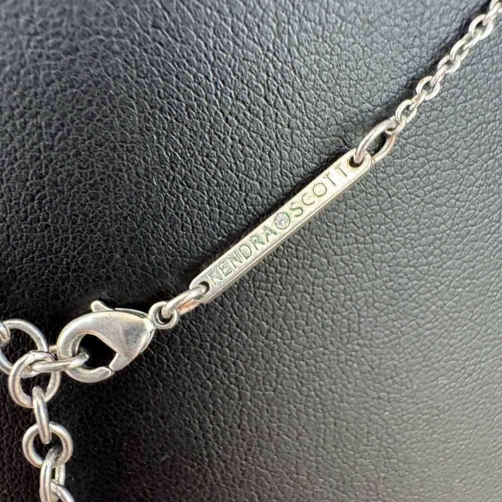 Kendra Scott Silver Elisa & White Drusy Necklace